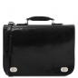 Preview: Tuscany Leather Messenger Aktentasche Siena schwarz