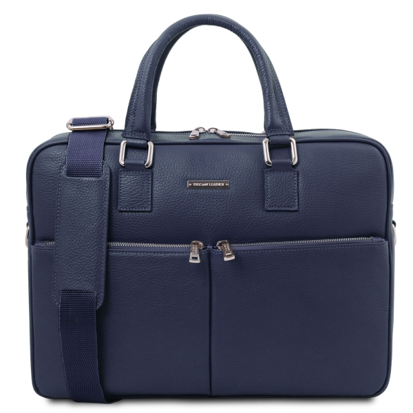 Leder Aktentasche Treviso Dunkelblau