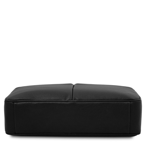 Leder Aktentasche Treviso Schwarz Boden