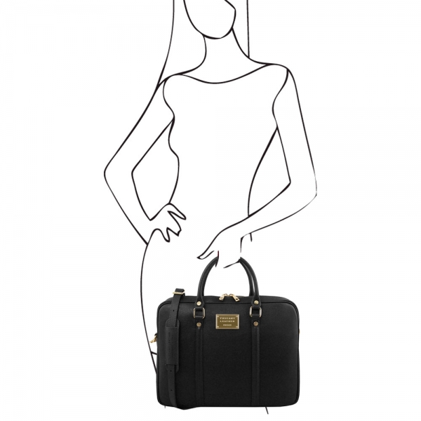 Saffiano-Leder Aktentasche Prato Outfit