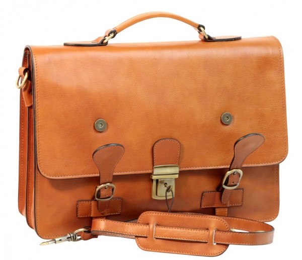 Old Angler Aktentasche Leder front