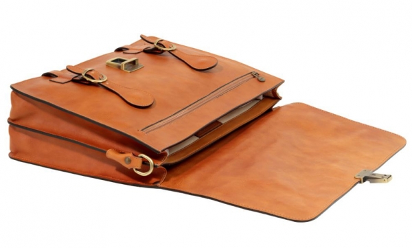 Old Angler Aktentasche Leder interieur