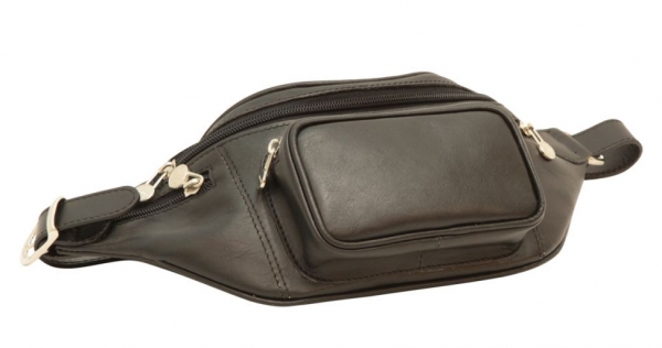 Old Angler Gürteltasche Leder schwarz