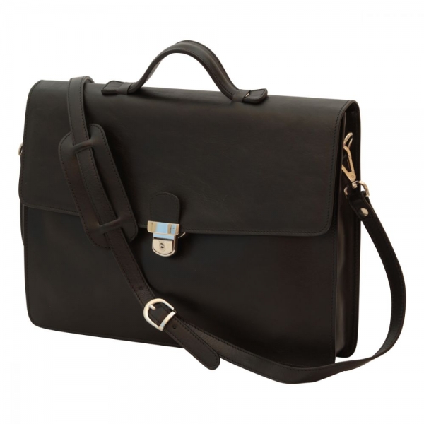 Old Angler Arbeitstasche Leder schwarz