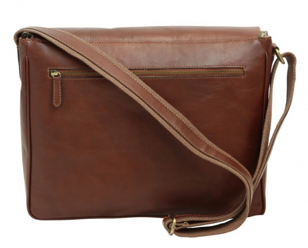 Old Angler Messenger-Bag mit Laptopfach rückseite