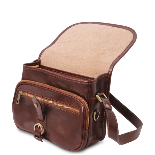 Tuscany Leather Schultertasche Leder braun Alessia Front