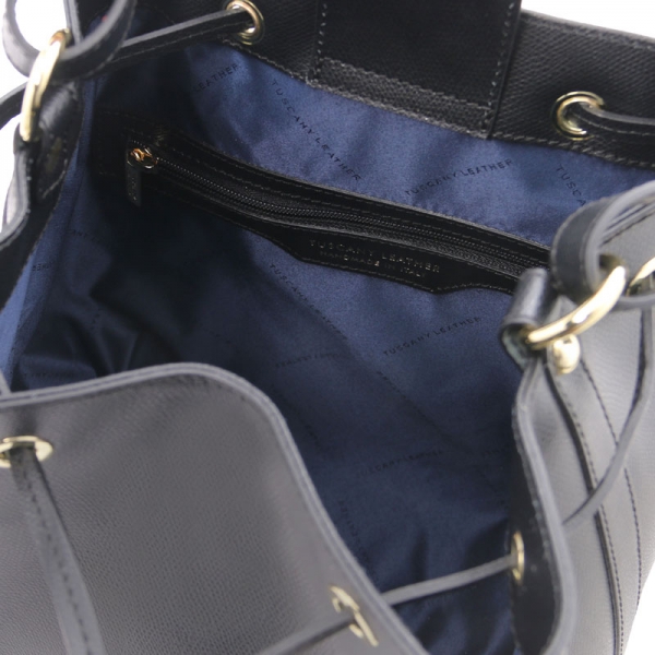 Tuscany Leather Bucket-Bag Minerva schwarz Interieur-1