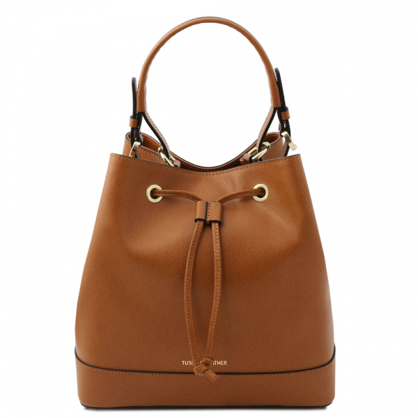 Tuscany Leather Bucket-Bag Minerva cognac