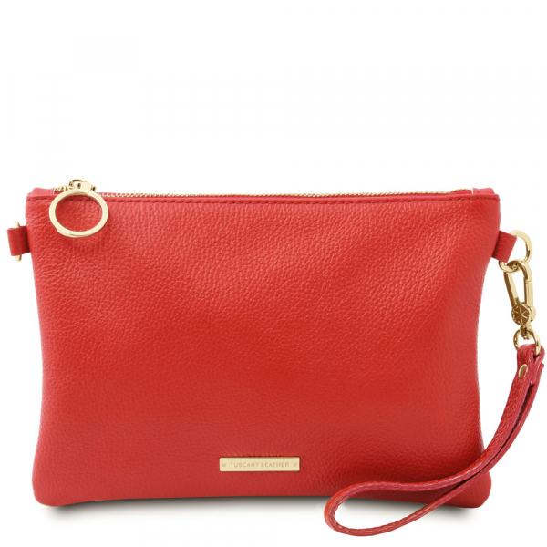 Tuscany Leather Clutch „Pop“ koralle