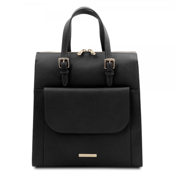 Tuscany Leather Damen Leder-Rucksack 3-in-1 schwarz