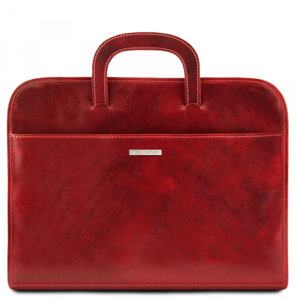 Leder Dokumenten-Mappe Sorrento Rot