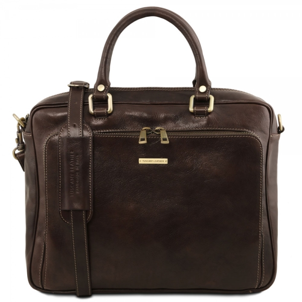 Tuscany Leather Laptop Aktentasche Pisa dunkelbraun