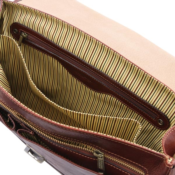 Multifach Leder-Aktentasche Mantova interieur