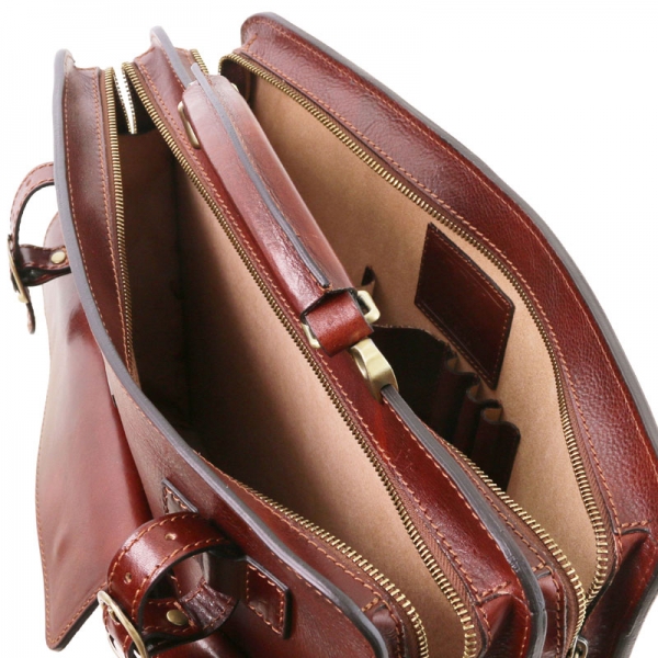 Leder Aktentasche Venezia Interieur