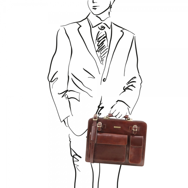 Leder Aktentasche Venezia Outfit