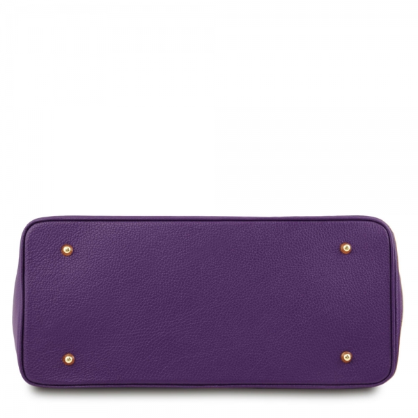 Tuscany Leather Leder Handtasche Purple Boden