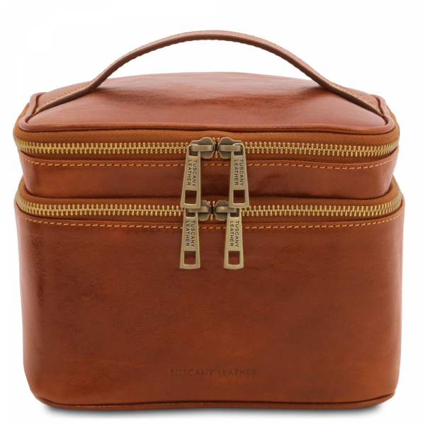 Leder Kulturtasche Eliot honig