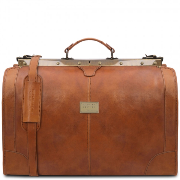 Leder Reisetasche Maulbügel Madrid groß natural