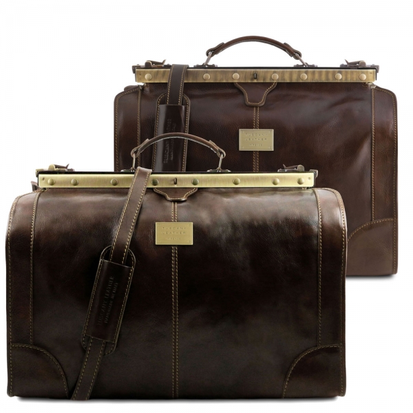 Leder Reisetaschen-Set Madrid dunkelbraun