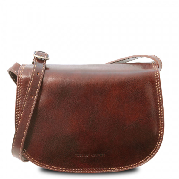 Tuscany Leather Schultertasche Isabella braun front