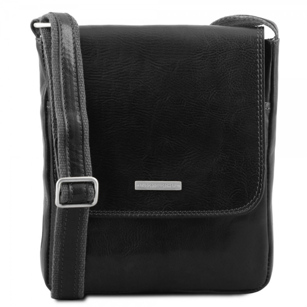 Leder-Umhängetasche John schwarz