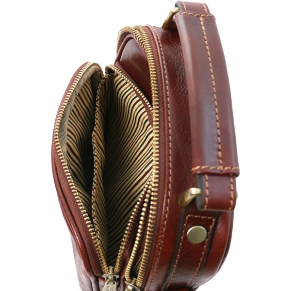 Tuscany Leather Leder Umhängetasche Paul braun Interieur