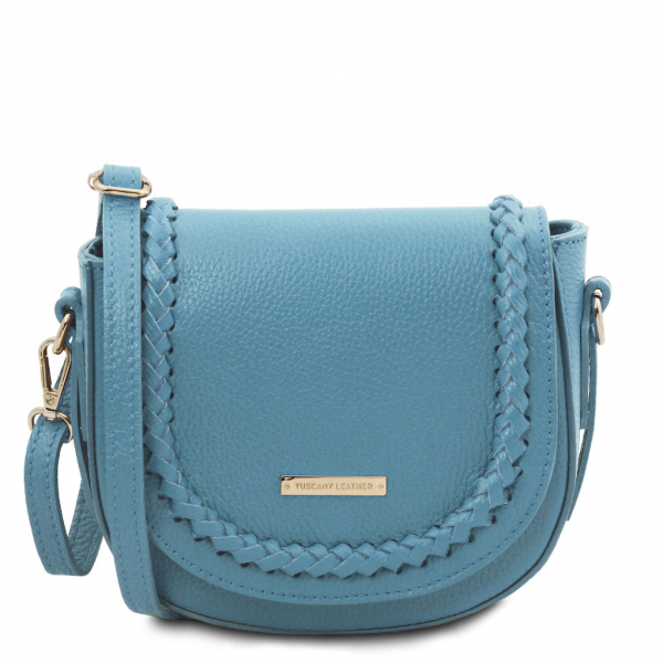 Tuscany Leather Schultertasche Saddle himmelblau