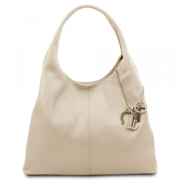 Tuscany Leather Schultertasche Hobo beige