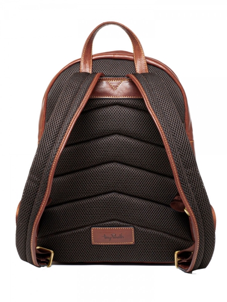 TP Rucksack aus Leder mit Tablet-Fach braun Rückseite