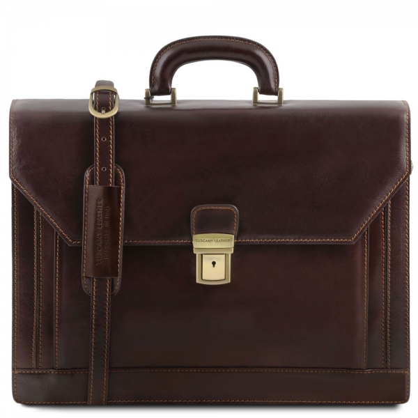 Tuscany Leather Leder Aktentasche Napoli dunkelbraun