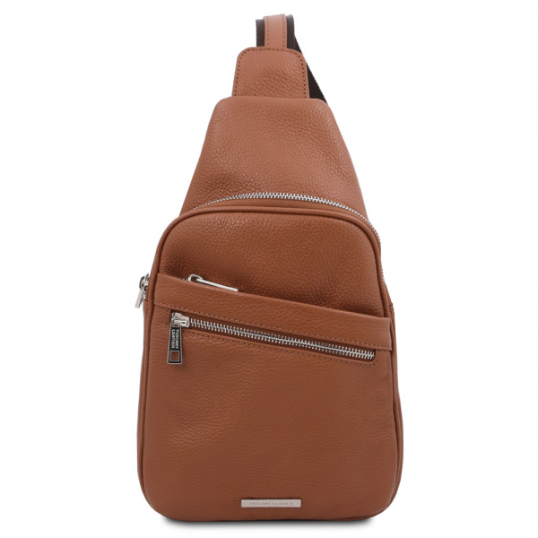 Unisex Brusttasche Albert cognac