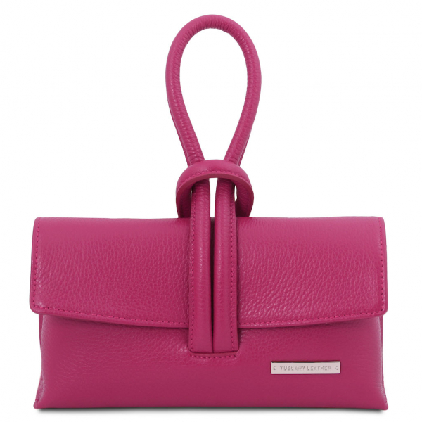 Tuscany Leather Clutch "Springtime" fuchsia