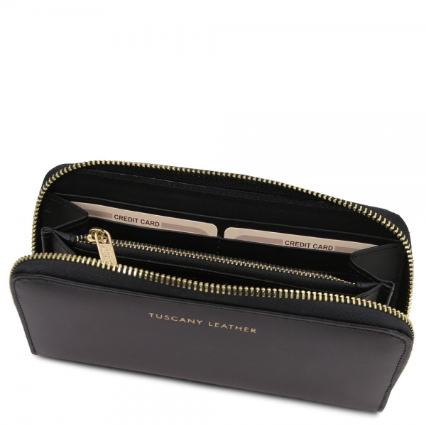 Damen-Geldbörse Venera schwarz Interieur