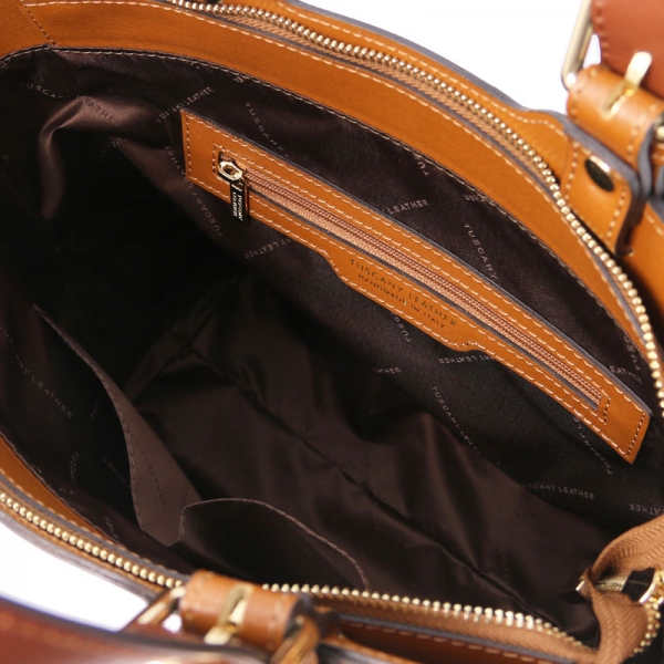 TL Bag Shopper-Tasche Cognac Interieur