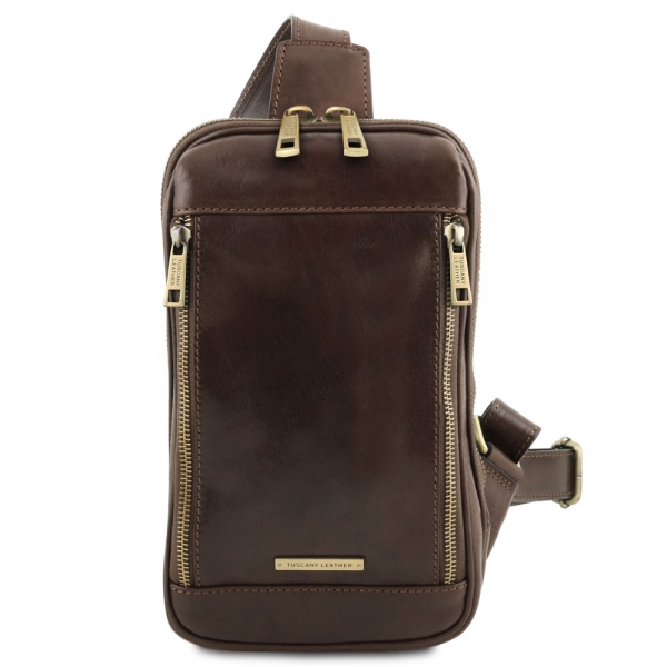 Leder Brusttasche Martin dunkelbraun