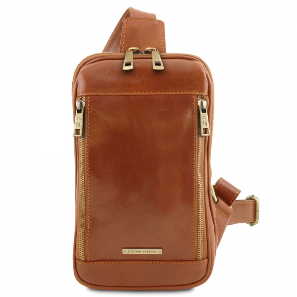 Leder Brusttasche Martin honig