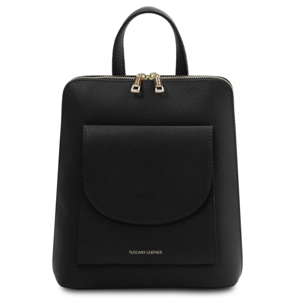 Tuscany Leather Damen-Rucksack klein schwarz
