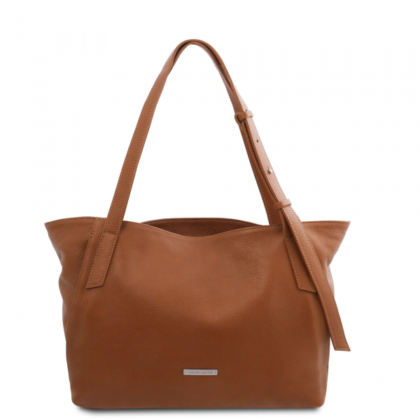 Tuscany Leather Shoppertasche Leder cognac