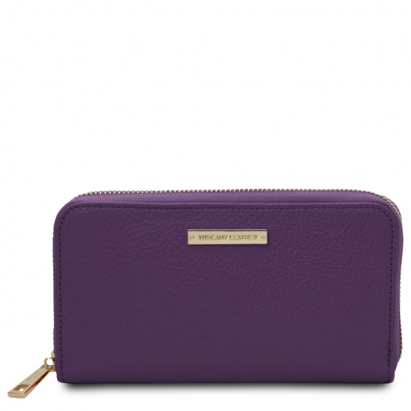Tuscany Leather Damenbörse aus Leder purple