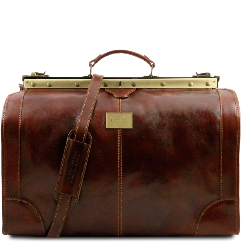 Leder Reisetasche Maulbügel Madrid groß braun Leder Reisetasche Maulbügel Madrid groß braun