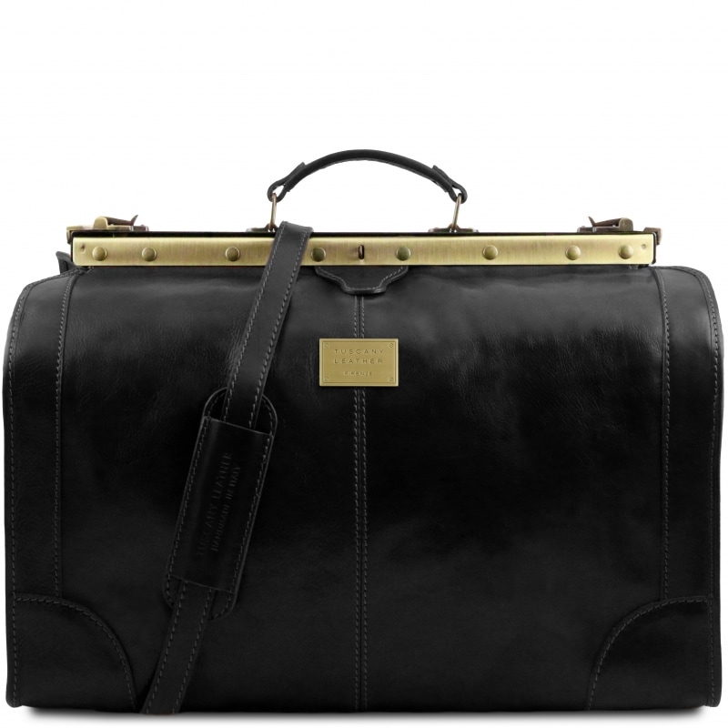 Leder Reisetasche Maulbügel Madrid groß schwarz Leder Reisetasche Maulbügel Madrid groß schwarz
