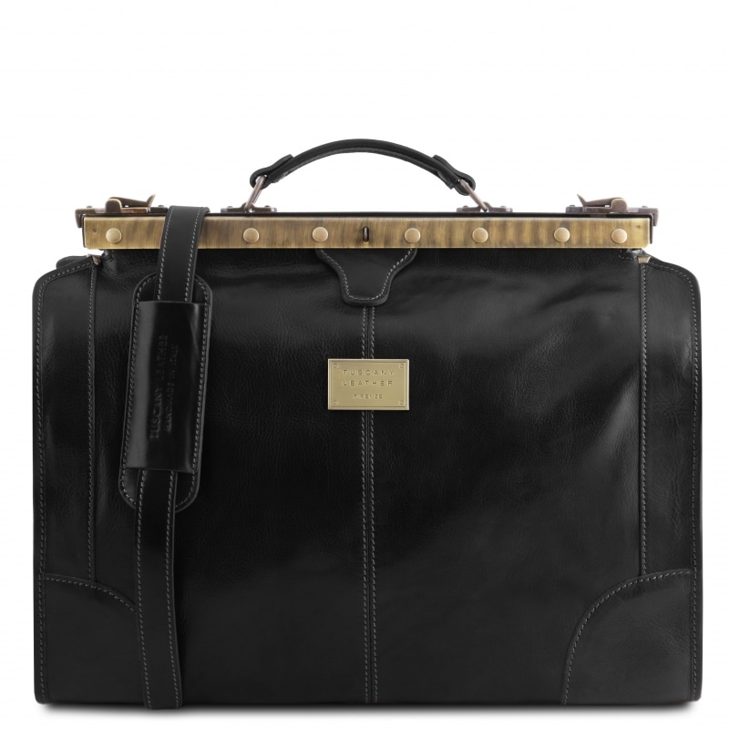 Leder Reisetasche im Doktortaschen-Design Madrid schwarz Leder Reisetasche im Doktortaschen-Design Madrid schwarz