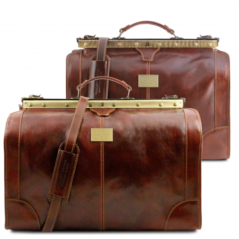 Leder Reisetaschen-Set Madrid braun Leder Reisetaschen-Set Madrid braun