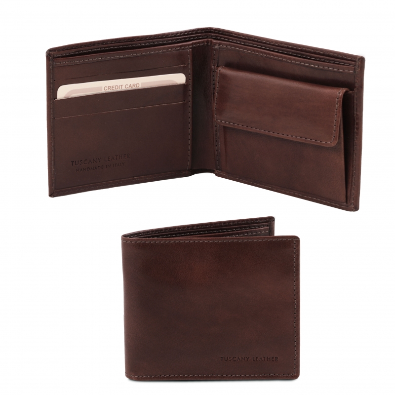 Herren Leder Geldbörse TL141761 dunkelbraun Herren Leder Geldbörse TL141761 dunkelbraun