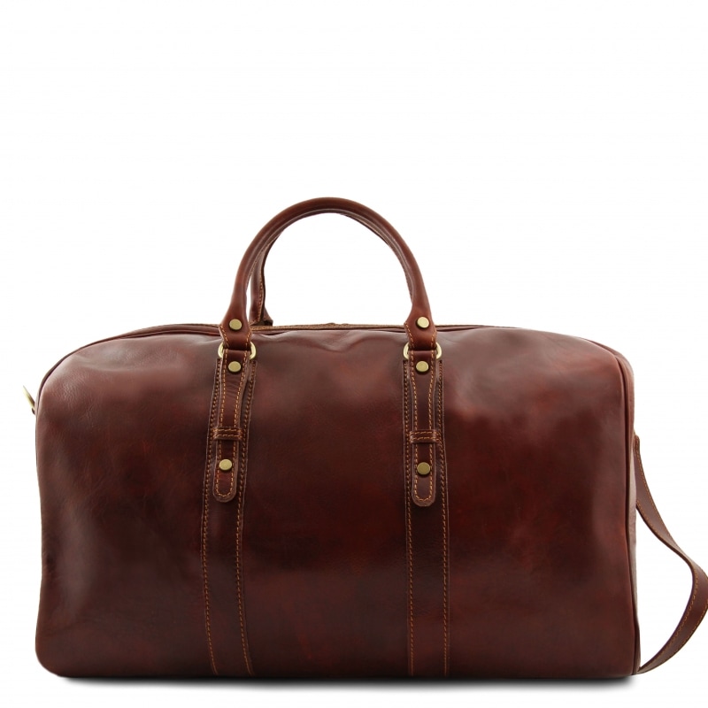 Große Leder-Reisetasche Francoforte Rückseite Große Leder-Reisetasche Francoforte Rückseite
