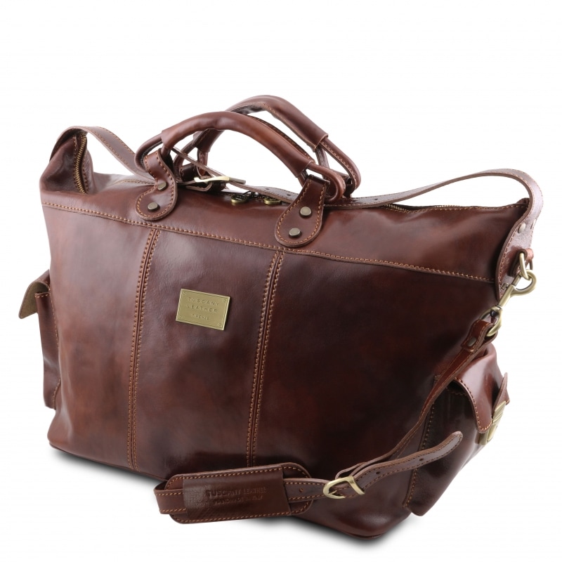 Leder Reisetasche Porto Seitenansicht Leder Reisetasche Porto Seitenansicht