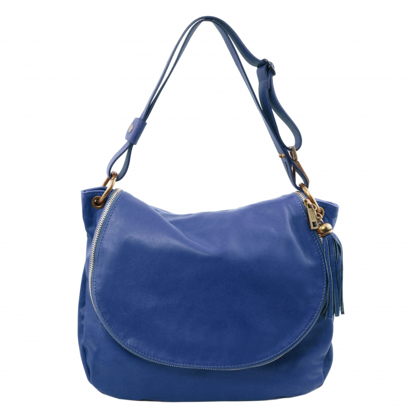 Tuscany Leather Schultertasche aus Leder blau Tuscany Leather Schultertasche aus Leder blau