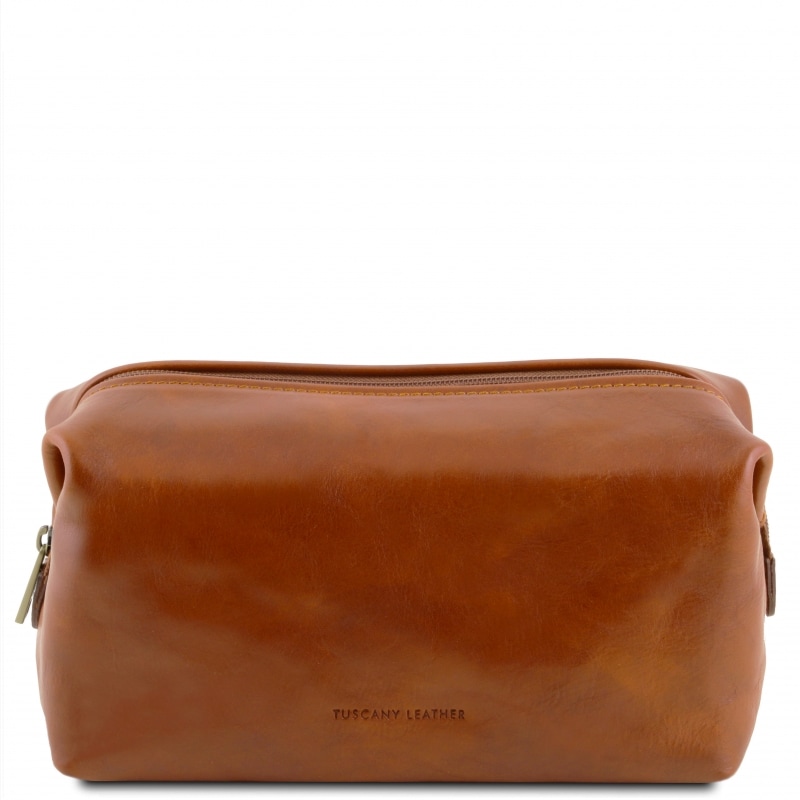 Leder Kulturtasche Smarty klein miele Leder Kulturtasche Smarty klein miele