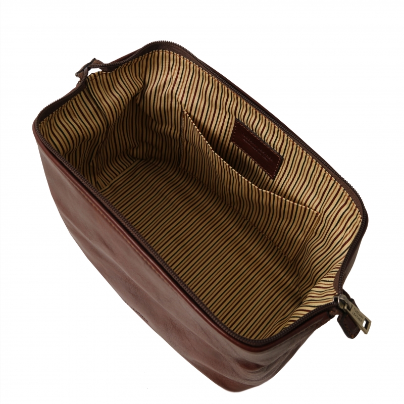 Leder Kulturtasche Smarty klein interieur Leder Kulturtasche Smarty klein interieur