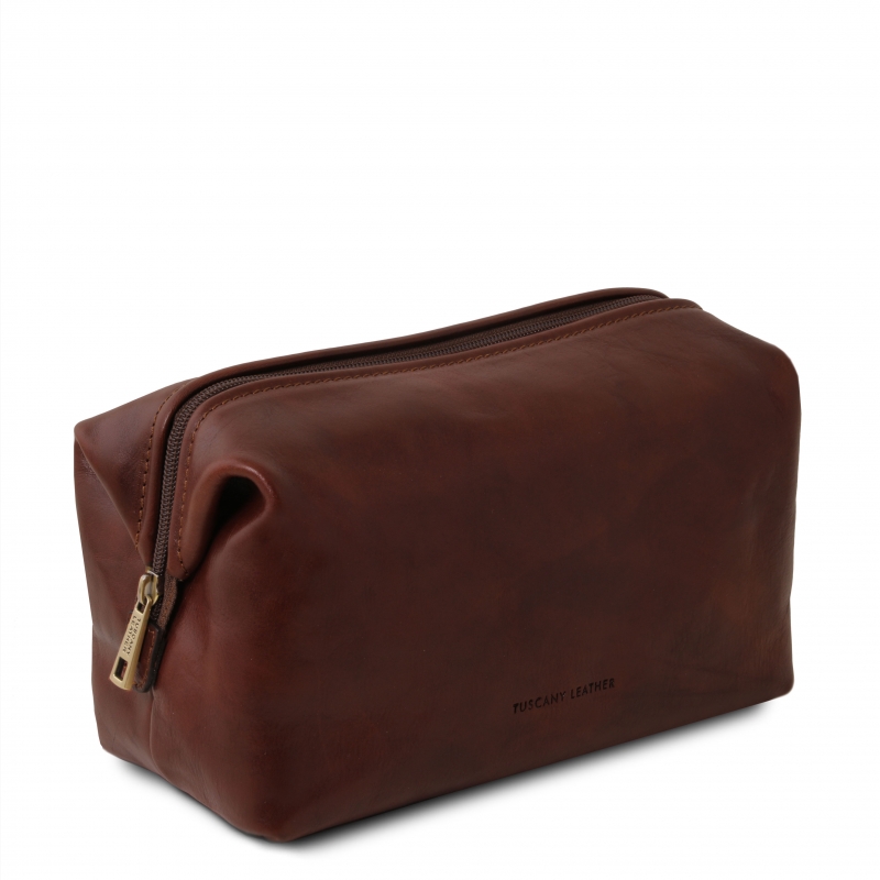 Leder Kulturtasche Smarty klein seitenansicht Leder Kulturtasche Smarty klein seitenansicht